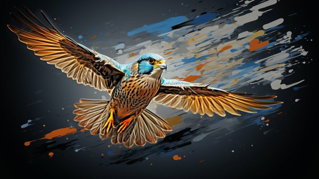 sparrowhawk and kestrel flying